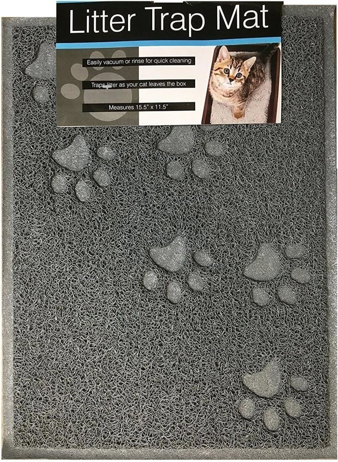 bulk buys Hands DIY Quality Gray Cat Litter Trap Mat, Non-Slip Backing, Dirt Catcher, Soft on Paws, Easy to Clean - Image 1