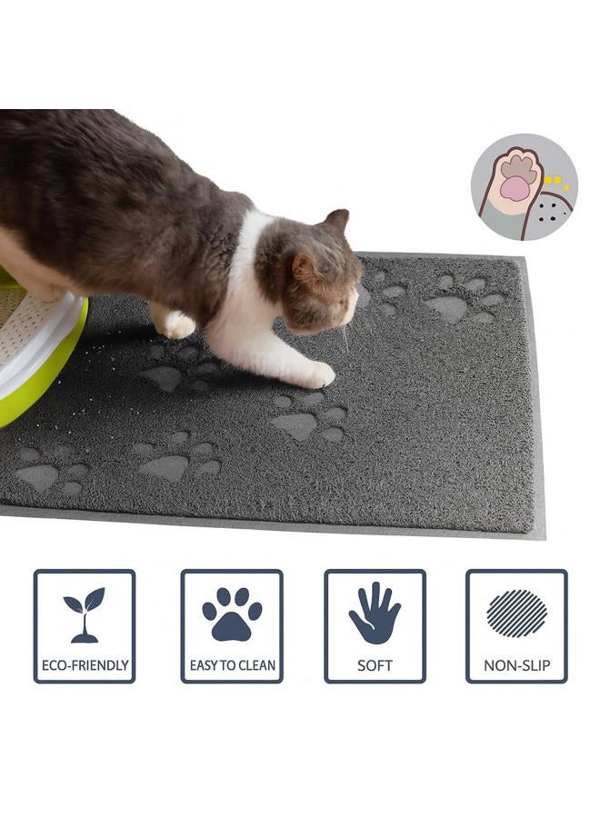 bulk buys Hands DIY Quality Gray Cat Litter Trap Mat, Non-Slip Backing, Dirt Catcher, Soft on Paws, Easy to Clean - Image 3