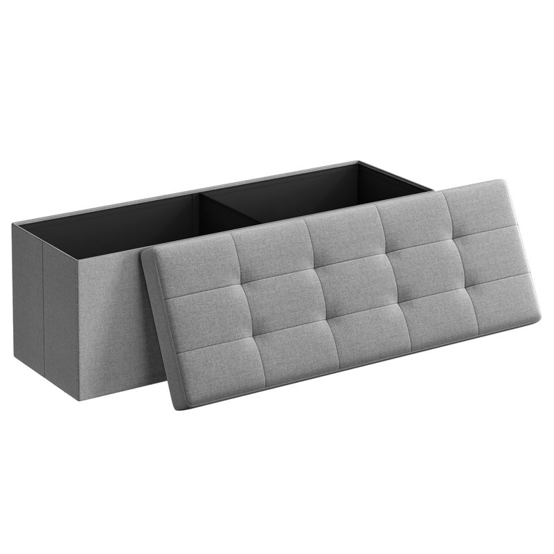 SONGMICS SONGMICS MAZIE Collection  43 Inches Folding Storage Ottoman Bench Ottoman Foot Rest End of Bed Bench Storage Chest Load 660 lb for Living Room Bedroom Entryway Light Gray ULSF77G 