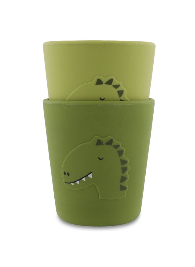 Trixie Silicone Drinking Cup - Pack of 2 - Mr. Dino - Image 1