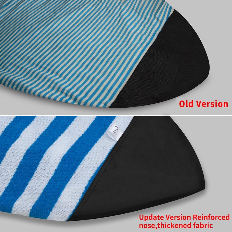 UCEDER Surfboard Sock Cover,Lightweight Stretch Board Bag for Sun Protection,Foldable Surfboard Sock Sleeve Perfect for Travel and Transportation(Blue and White, 9'6'') - Image 3