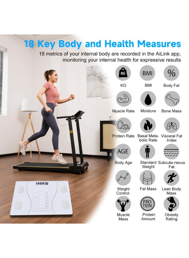 Intelligent Body Fat Scale, a Simple and Practical Digital Scale That can be Connected to a Mobile Digital Bathroom Scale to Display BMI, Body Fat, Muscle Mass, and Durable Weight Scale (White) - Image 3