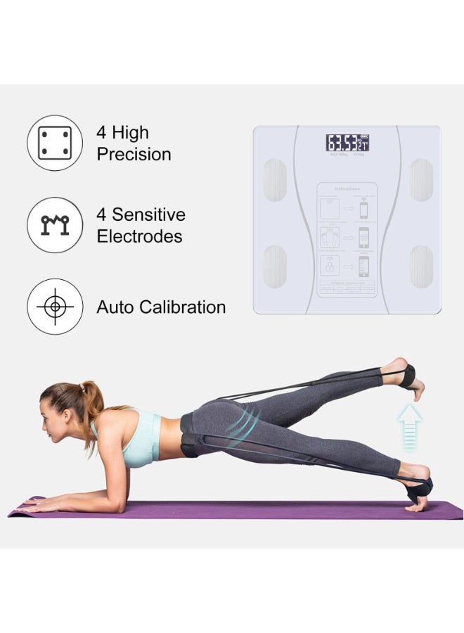 Intelligent Body Fat Scale, a Simple and Practical Digital Scale That can be Connected to a Mobile Digital Bathroom Scale to Display BMI, Body Fat, Muscle Mass, and Durable Weight Scale (White) - Image 2