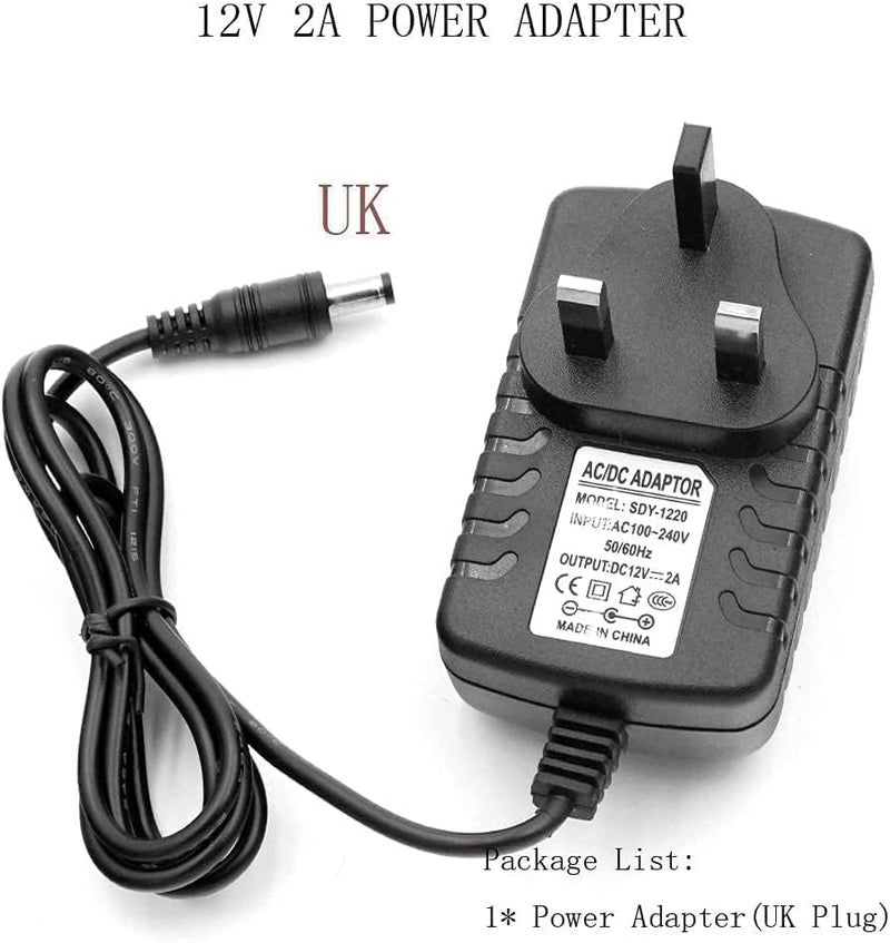 Tomshine Universal power adapter ac 100-240v dc 12v 2a supply charger adapter for led light strips cctv camera - Image 2