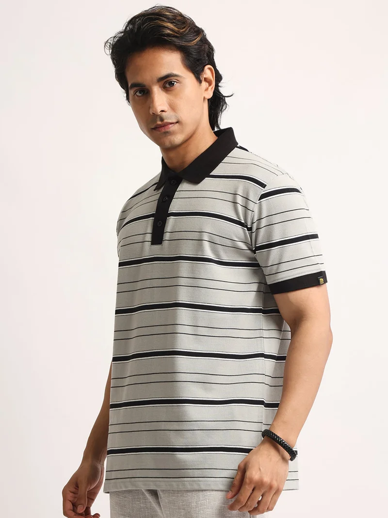 Maniac  Maniac Mens aop printed round neck half sleeve biscuit and brown cotton tshirt for Men | Best Price UAE