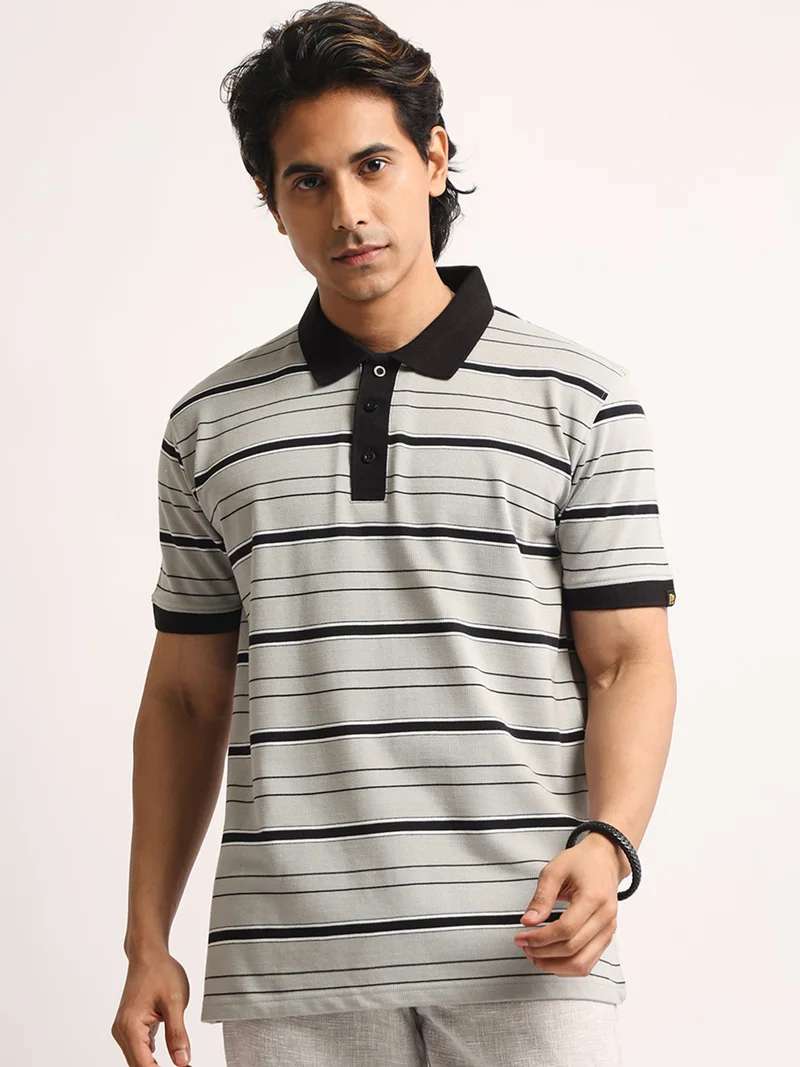 Maniac  Maniac Mens aop printed round neck half sleeve biscuit and brown cotton tshirt for Men | Best Price UAE