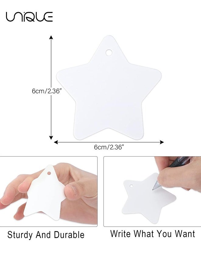 Unique - Gift Tags, Kraft Gift Tags with String Attached, 300PCS Kraft Paper Tags Price Tags Star Heart Tags for Arts and Crafts,Wedding and Holiday Gifts Favors Birthdays Parties Eid Events (3 Color) - Image 1