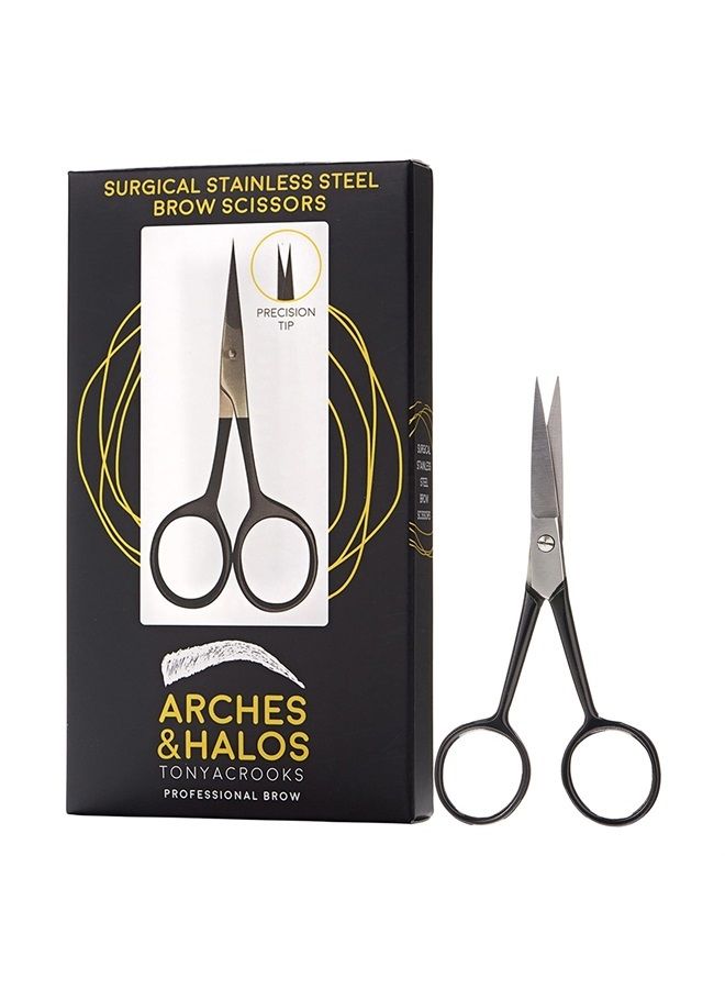 Arches & Halos Surgical Stainless Steel Eyebrow Scissors - Precisely Trim Brows - Remove Unwanted Hairs - Ophthalmologist and Dermatologist Tested - 1 Pc - Image 1