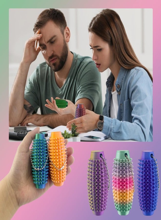 Deiviko 2PCS Upgrade Little Ouchies Pain Stim Fidget, 3D Printed Fidget Toys Anxiety Relief Items, Grippie Stim Keychain, Stim Toys for Autistic Adults, Hard Spiky Sensory Toys, Novelty Gifts for Friends - Image 3