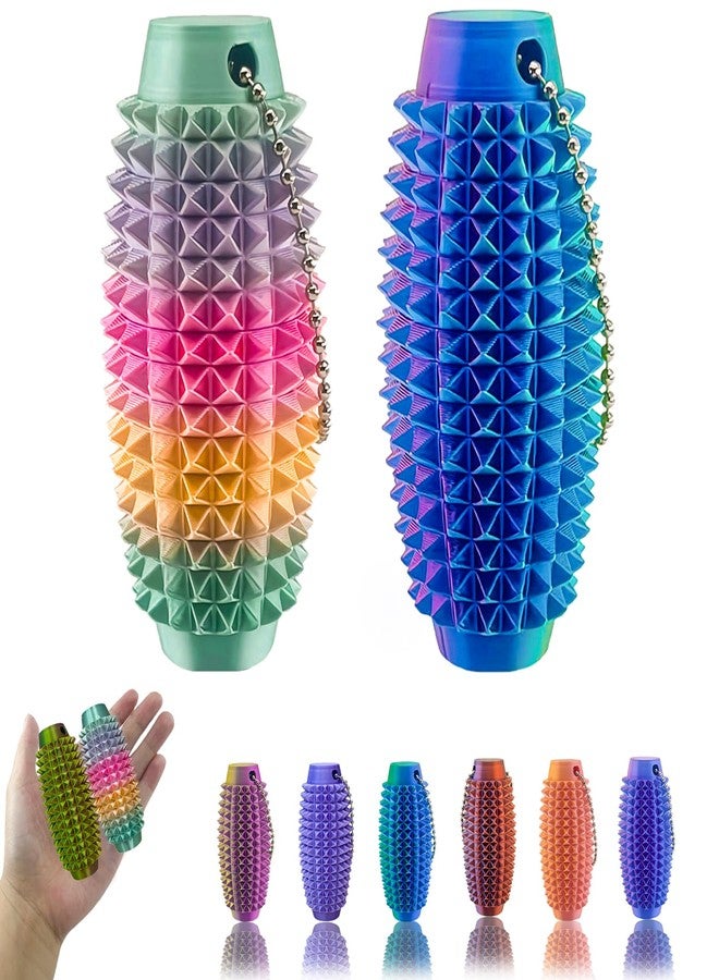 Deiviko 2PCS Upgrade Little Ouchies Pain Stim Fidget, 3D Printed Fidget Toys Anxiety Relief Items, Grippie Stim Keychain, Stim Toys for Autistic Adults, Hard Spiky Sensory Toys, Novelty Gifts for Friends - Image 1