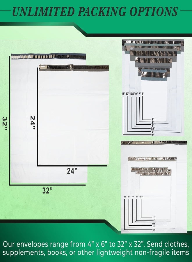 Secure Seal 100 Pack 6x9 White Poly Mailers Shipping Envelopes - Image 3