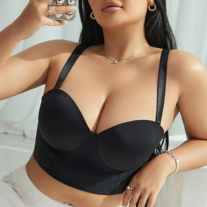 Seamless Smooth Steel Ring Underwear Gathered Upper Support Wide Lower Circumference Half Cup Bra - Image 4