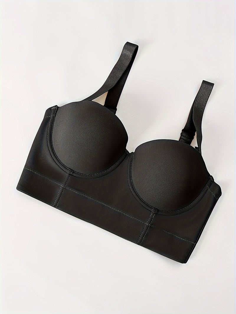 Seamless Smooth Steel Ring Underwear Gathered Upper Support Wide Lower Circumference Half Cup Bra - Image 1