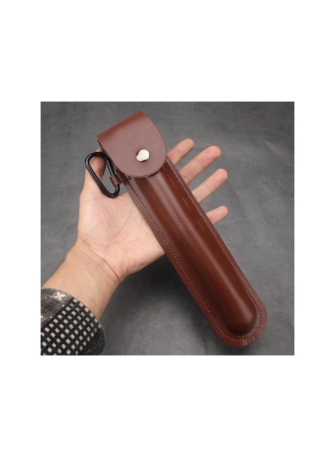 Manual Auger Bit for Wood, Bushcraft Hand Wood Auger Drill Bit Scotch Eye Auger with Sheath, Heavy Duty Steel Bushcraft Tools for Survival, Brown
