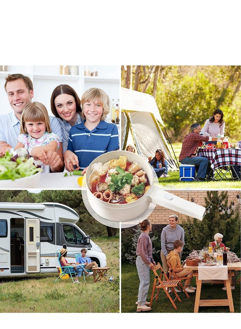 والالا وعاء تسخين كهربائي 2 لتر مع قدر بخار وتحكم في درجة الحرارة ، طباخ كهربائي غير لاصق ، شابو شابو ، مقلاة كهربائية ، مقلاة ، قدر كهربائي ، للنودلز ، البيض ، الستيك ، سوتيه ، البخار ، دقيق الشوفان والشو - Image 3