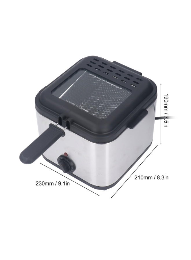 Flushrenic 2.5L Electric Fryer, 1000W Domestic Basket Fryer, Countertop Fryer for Chicken, Prawns, French Fries, Potato Wedges etc. (9.1x8.3x7.5in) (110V) - Image 2