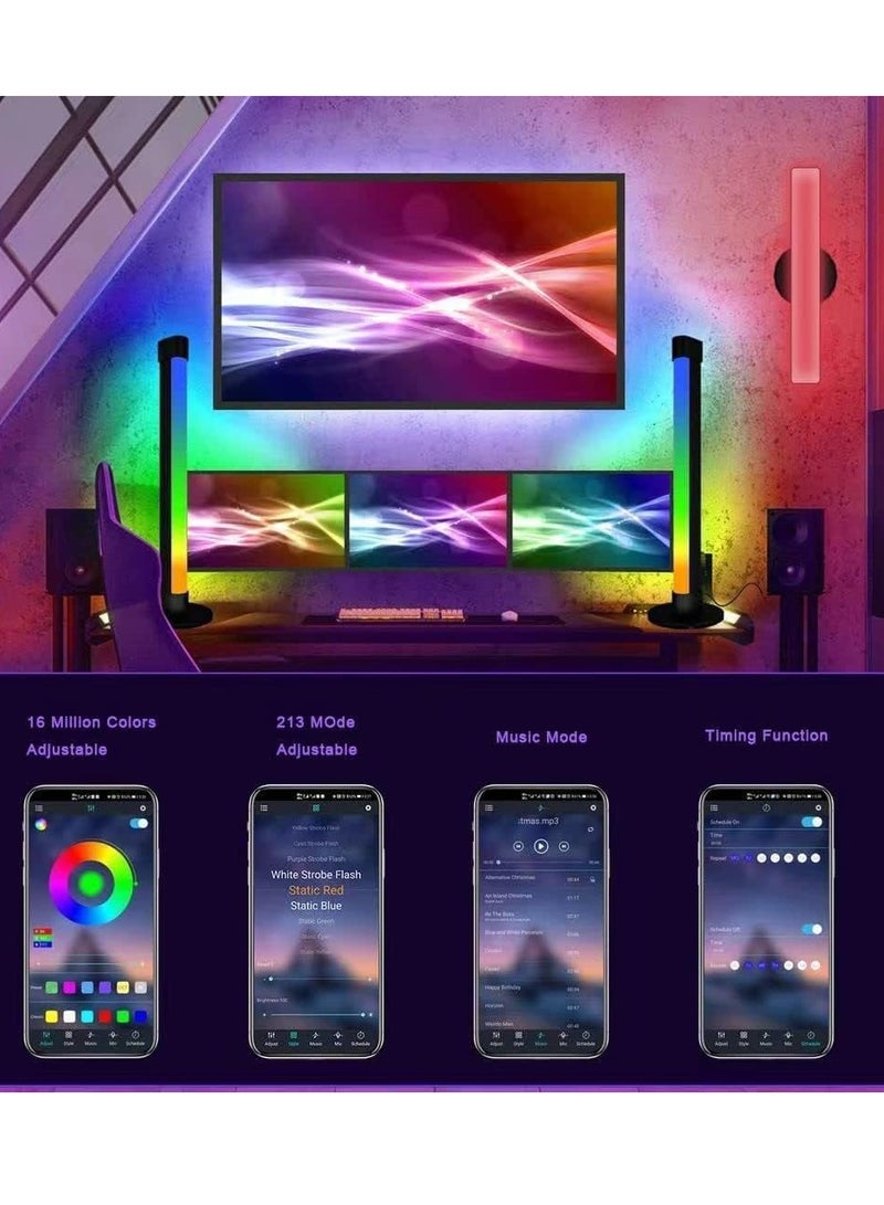 ELTRAZONE Smart RGB LED Light Bars – Ambient Lighting for TV, PC, & Room Decoration, Bluetooth Monitor Flow Lights with APP Control, Color Changing Gaming Lights for Movies, Entertainment & Home Ambience – Perfect for Living Room & Bedroom (2-Pack) - Image 4