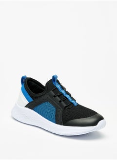Textured Slip-On Running Shoes with Pull Tabs