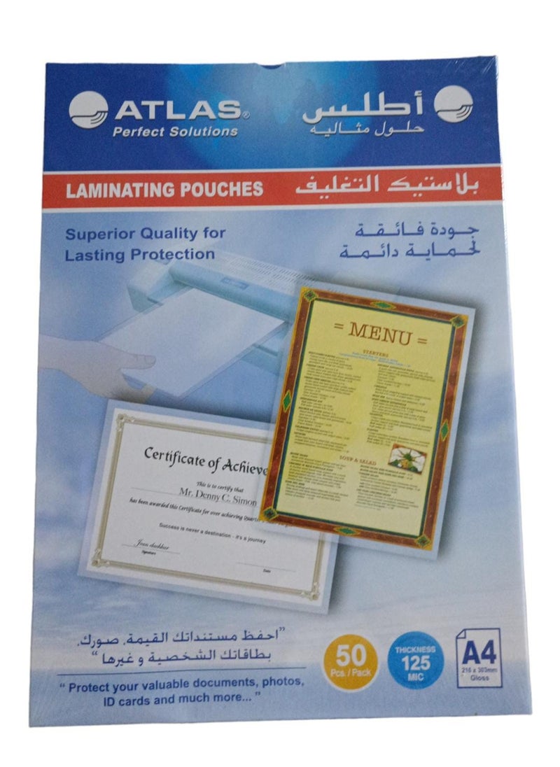 أطلس - بلاستيك تغليف حراري مقاس A4 شفاف - Image 1