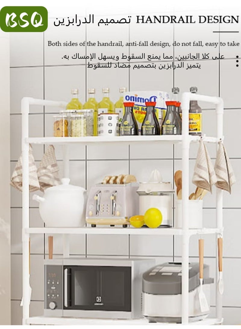 بي إس كيو رف تخزين للمطبخ من خمسة طوابق | رف تخزين بلاستيكي متين وقائم بذاته | رف تخزين أرضي | منظم مطبخ قوي ومتين | رف تخزين بمقابض | رف تخزين قائم بذاته قابل للفصل مع خطافات | رف تخزين متعدد الوظائف - Image 4