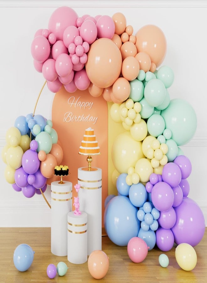 KUULBELA Pastel Rainbow Balloons Arch Kit 110 Pcs Diffrent size Assorted Balloons For Decoration Birthday Party Supplies. - Image 1