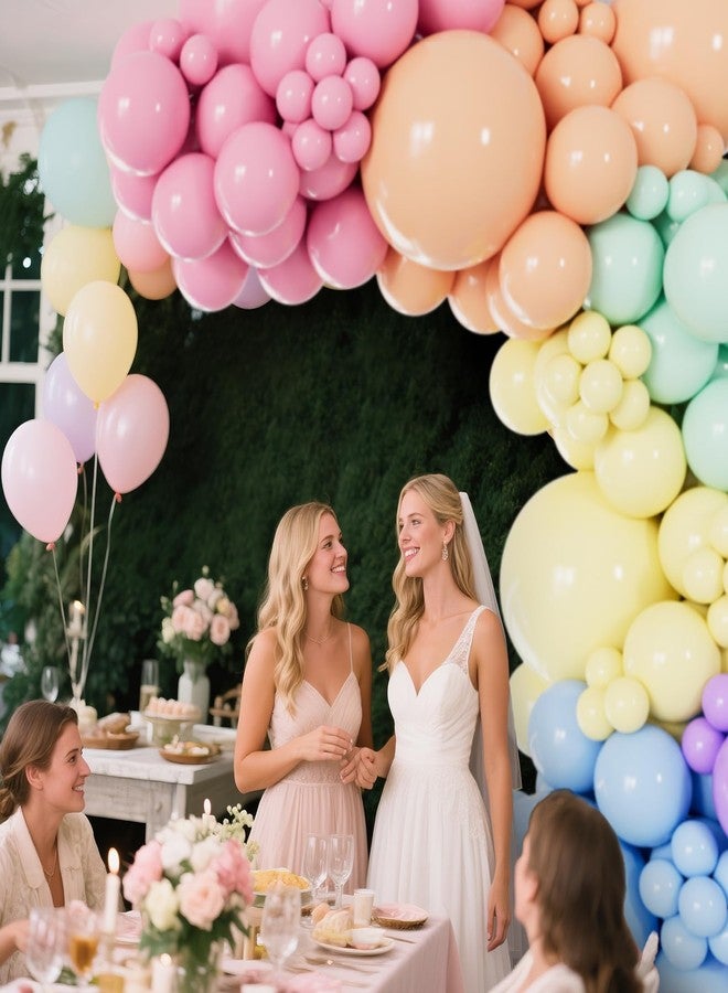 KUULBELA Pastel Rainbow Balloons Arch Kit 110 Pcs Diffrent size Assorted Balloons For Decoration Birthday Party Supplies. - Image 3