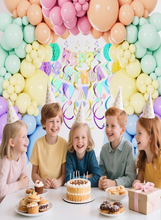KUULBELA Pastel Rainbow Balloons Arch Kit 110 Pcs Diffrent size Assorted Balloons For Decoration Birthday Party Supplies. - Image 4