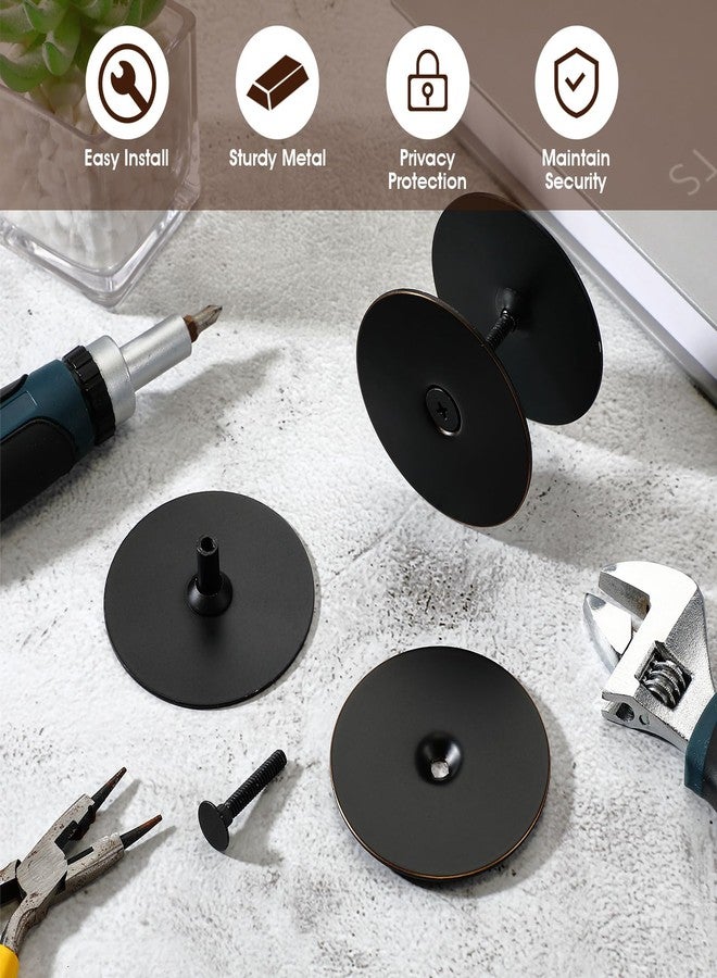 Pelopy 1 Set Door Hole Filler Plate, 2-5/8" Diameter, 1 Inch and 2 Inch Connecting Screws Deadbolt Cover Plate, Metal Matte Black Door Handle Hole Cover Plate for Home Exterior Interior Doors - Image 4