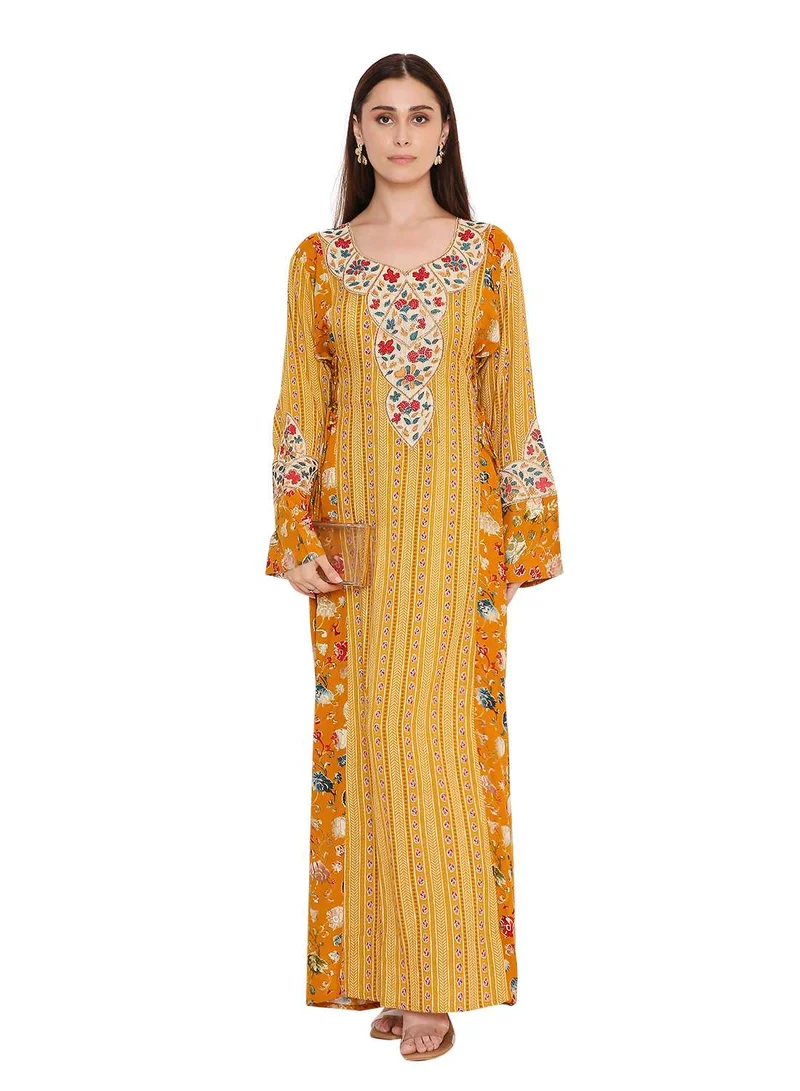 هانا آند سارا elegant long arabic kaftan jalabia dress