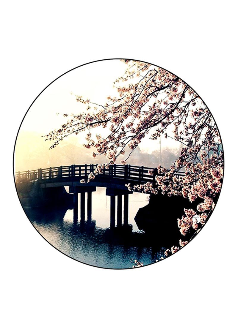 RKN Nature Printed Mouse Pad  Round  Multicolour