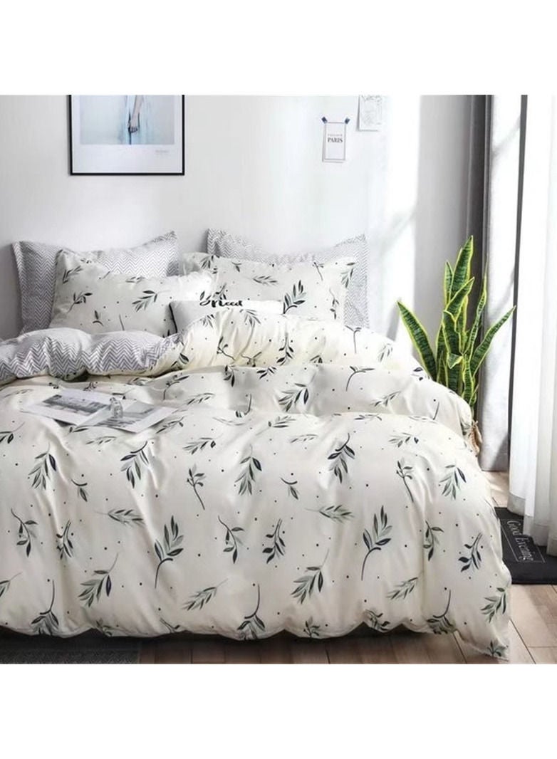 King Size Fitted Bed Sheet Set Soft and Breathable 6Pcs Fade & Wrinkle Resistant Duvet Cover Set Soft and Cozy Fitted Sheet and 4Pcs Pillow Cases