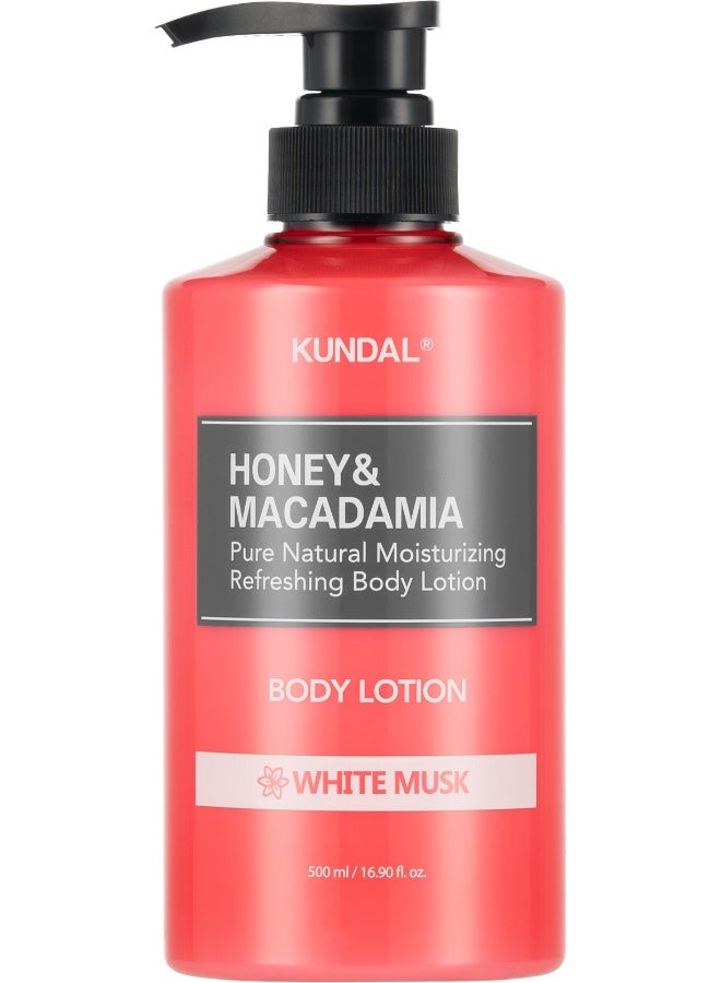 KUNDAL Honey & Macadamia Pure Body Lotion White Musk 500Ml - Image 1