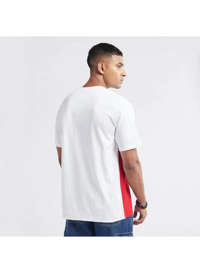 Splash FAV Colourblock T-shirt with Crew Neck and Short Sleeves