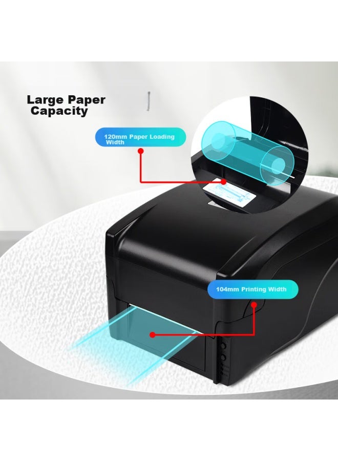 Gprinter Gp-1524t Thermal Transfer Label Barcode Printer, Computer Usb Version, Fixed Asset Washing Mark elry Retail Clothing Warehouse Logistics Carbon Ribbon Printer - Image 4