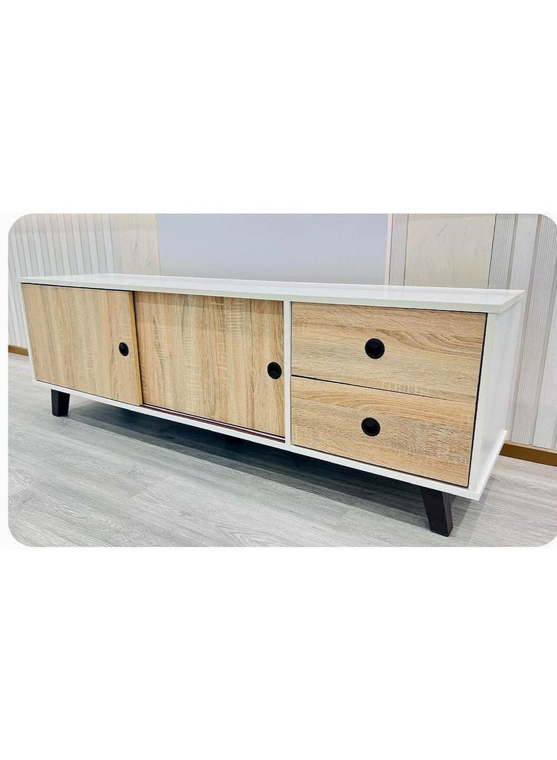 طاولة تلفاز، مع رف، طلاء أكريليك 140*40*45 سم - Image 3