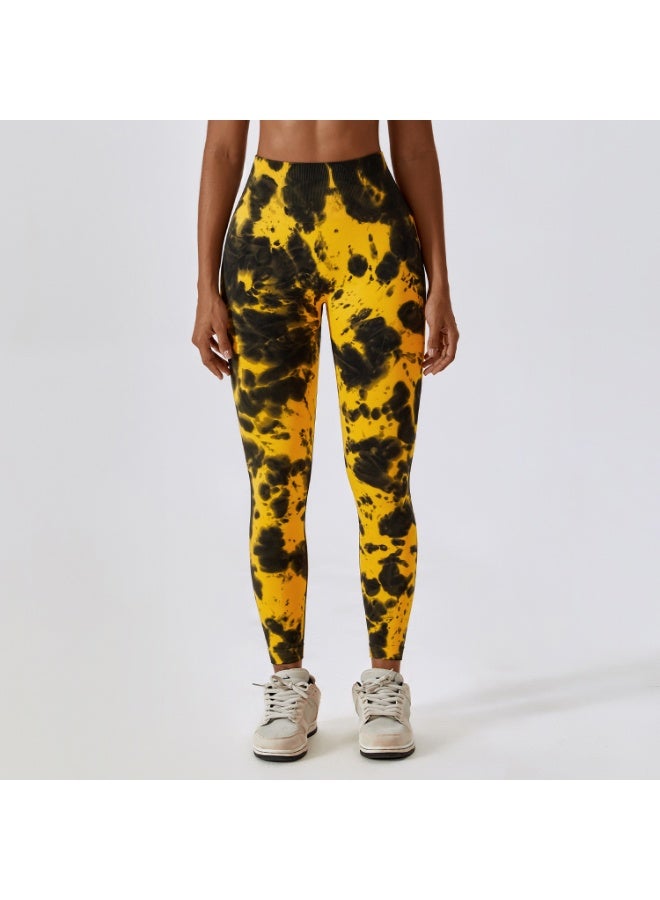 NIBEMINENT Seamless Tie-Dye High-Waisted Yoga Pants - Butt-Lifting Workout Leggings for Women, Squat-Proof Gym Running Tights with Tummy Control - Image 1