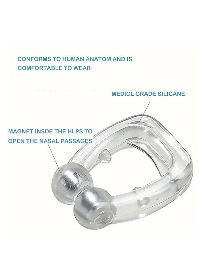 Rozino Magnetic Anti-Snoring Nose Clip Set for Men and Women, 2-Pack Silicone Snore Reduction Device - Image 3