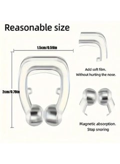Rozino Magnetic Anti-Snoring Nose Clip Set for Men and Women, 2-Pack Silicone Snore Reduction Device  - Image 4