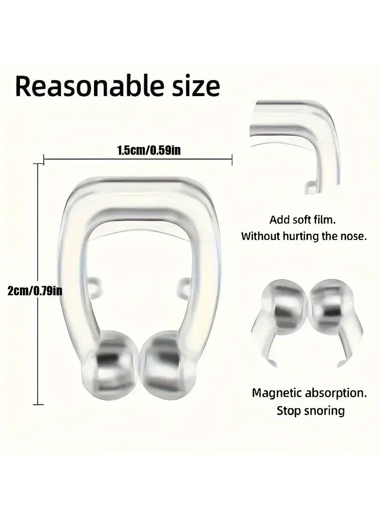 Rozino Magnetic Anti-Snoring Nose Clip Set for Men and Women, 2-Pack Silicone Snore Reduction Device - Image 4