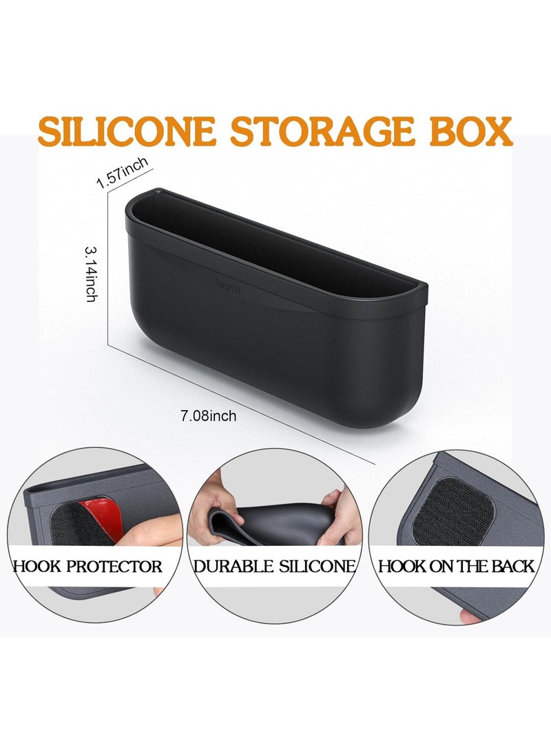 For Tesla Model 3 Model Y Accessories Center Console Organizer Storage Box Silicone Velcro Sunglasses Coin Holder for Flocking - Image 2