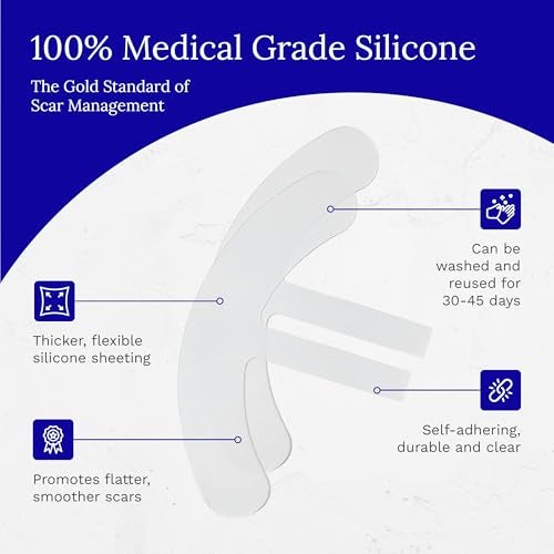 Rejuvaskin Scar Fx Silicone Sheeting, Silicone Tape for Breast Scars, 1 Sheet, Soften, Flatten & Reduce the Appearance of Scars - Image 4