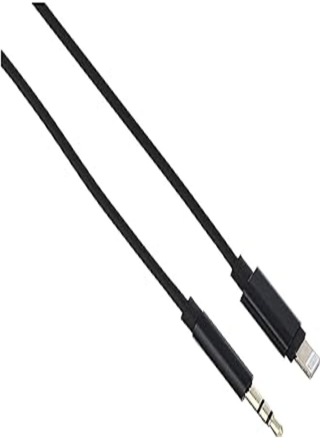 Generic - Lightning to 3.5 aux audio adapter cable for iphone - black - Image 1