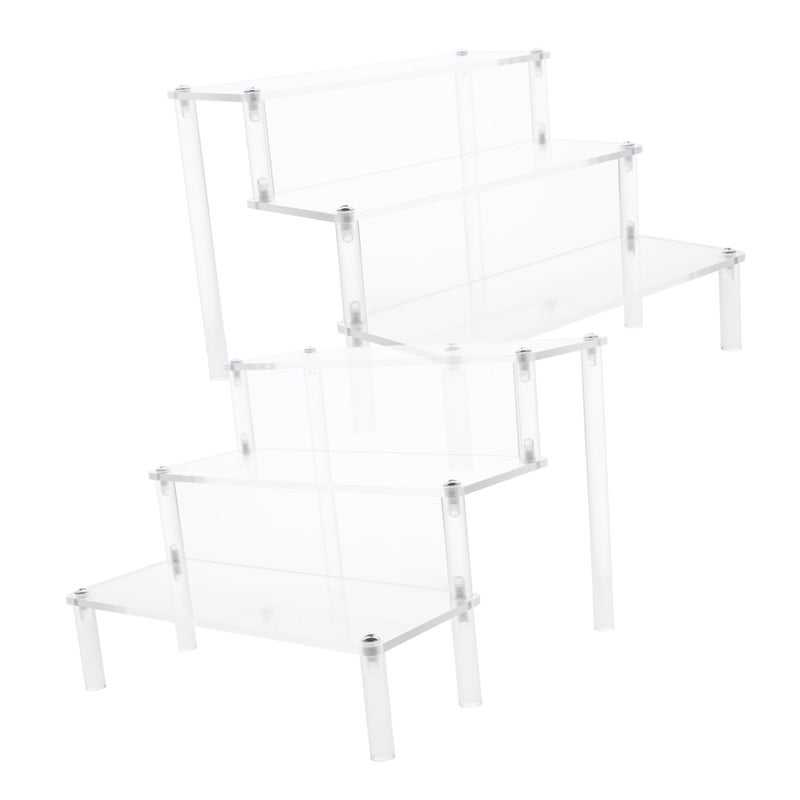 حامل عرض أكريليك متعدد الطبقات لتنظيم المكياج وحامل مجوهرات - قطعتان - Image 2
