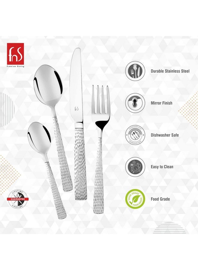 FnS Madrid 24 Pcs Cutlery Set with Cutlery Stand (6 Dinner Spoons, 6 Dinner Forks, 6 Teaspoons, 6 Dinner Knives & 1 Cutlery Stand) - Image 5