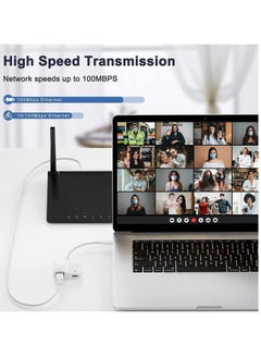 Arabest محول USB C إلى إيثرنت، محول USB C إلى RJ45 2 في 1 مع منفذ شحن Type-C بقوة 60 واط يدعم شبكة إيثرنت 10/100 ميغابت في الثانية، متوافق مع أجهزة Android/iPad Pro/Mac/Galaxy وغيرها من أجهزة USB C  - Image 5