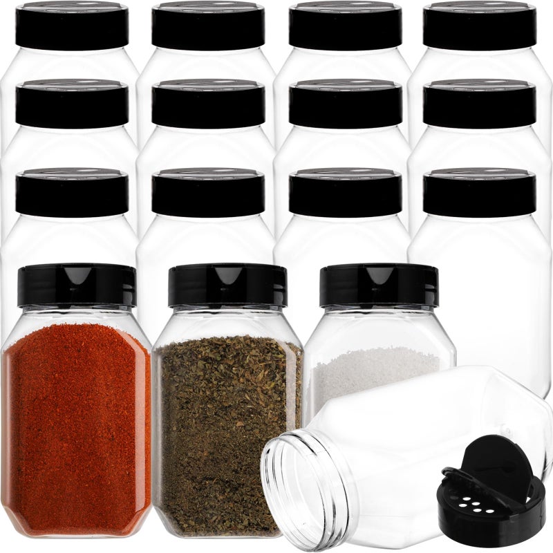 Dicunoy 16 Pack 17 OZ Plastic Spice Containers Large Seasoning Jars with Shaker Lids Reusable Empty Storage Bottle for Kitchen Storing Spice Powders - Image 3