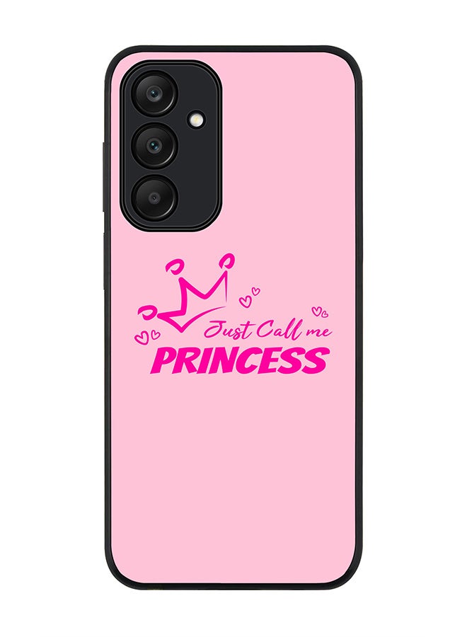 Stylizedd Rugged Black edge case for Samsung Galaxy A25, Slim fit Soft Case Flexible Anti Drop TPU Gel Thin Cover- Just call me princess - Image 1