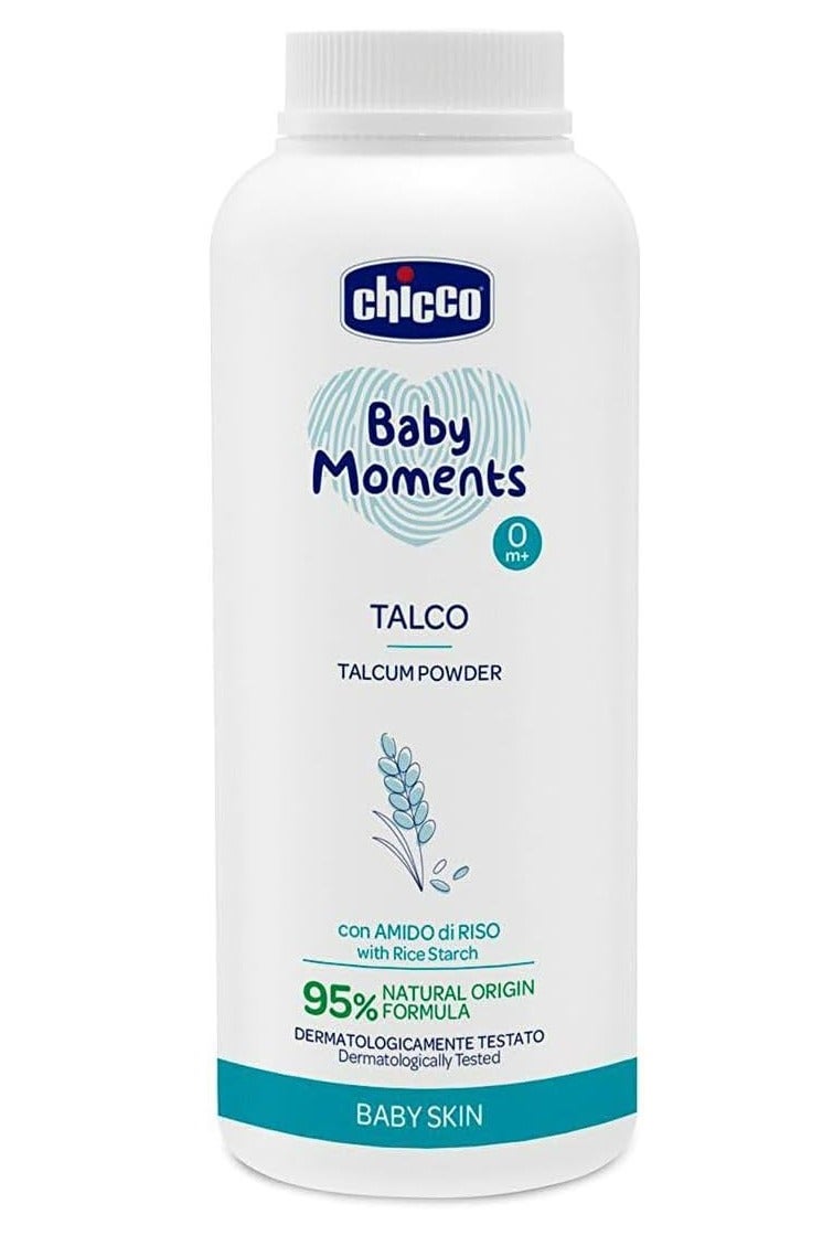Chicco Baby Moments Talcum Powder, Noenate Talc, With Rice Starch, Leaves Skin Dry And Soft, 0m+, 150g - Image 2