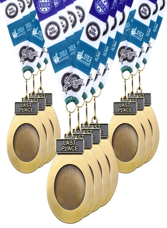 Remuuly 10 Pcs Toilet Seat Last Place Medals Bulk 3'' Loser Award Medals Gold Last Place Trophy with Loser Neckband Award Prize Gift for Tournaments, School Match Sports Competition Teams - Image 1