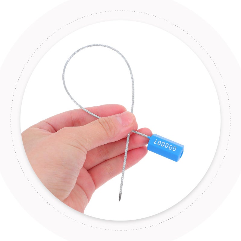 Blue Numbered Steel Cable Seals 1.8x300mm 100pcs Tamper Proof Security Tags for Truck Container Transport - Image 5